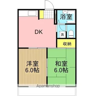 レーヌ姫子 E【203号室】の間取り