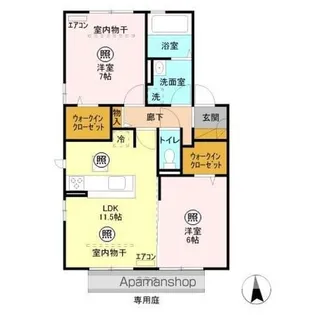 FLOR II【1階】の間取り