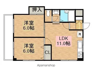 サンフラット【202号室】の間取り