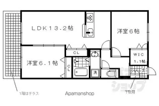ザ ガーデン下鴨【202号室】の間取り