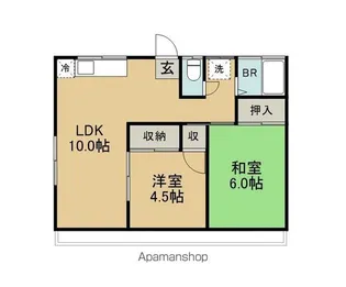 長野県長野市中御所2丁目【アパート】の間取り