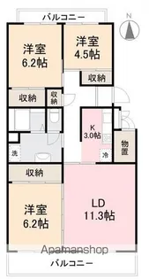 K’SB三条Ⅰ・Ⅱ【3階】の間取り