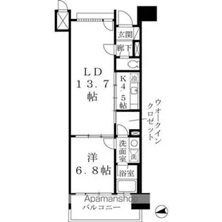ロイヤルパークスなんば【4階】の間取り