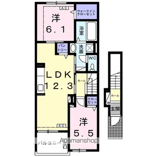 クロス・コート【2階】の間取り