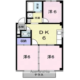 グリーンハイツB【1階】の間取り