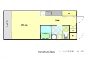 ノーブル平和大通り【402号室号室】の間取り