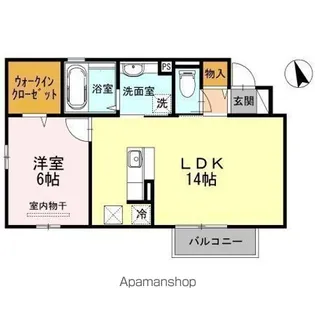 ウエスタンヒルズ B棟【101号室】の間取り