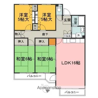 入間扇町屋団地5号棟【5階】の間取り