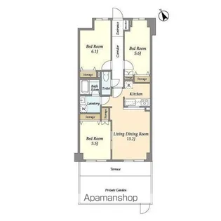 パークレジデンス市川【1階】の間取り