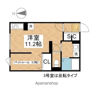 1Rの間取り画像