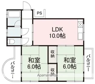 レジデンス栗林【4階】の間取り