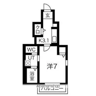 コーポナナミヤ【1階】の間取り