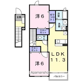 カーサアダージョ【2階】の間取り