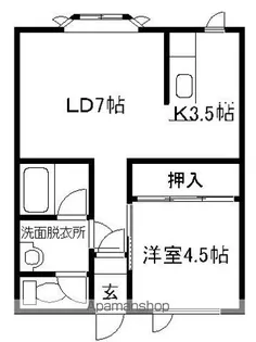 グランド飛鳥【1階】の間取り