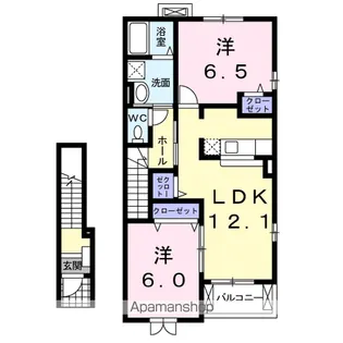 マーガレット・ウエストⅠ【2階】の間取り