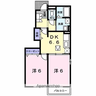 リット万富 B【1階】の間取り
