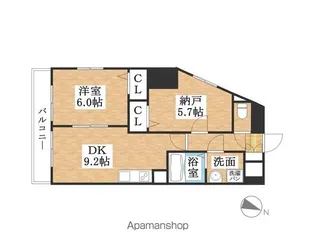プリミエール西市場【303号室】の間取り