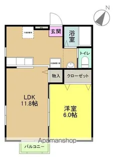 LUCE【A-Ⅰ号室】の間取り