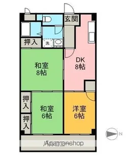 アサヒパレス宇高【3階】の間取り