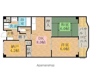 グランドール岸和田【1階】の間取り