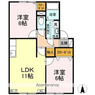 セジュール虹ヶ丘【2階】の間取り