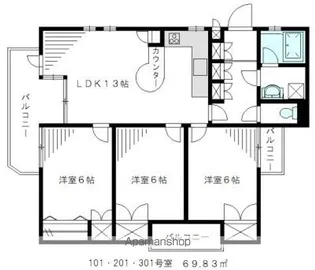 ガレリア21【202号室】の間取り