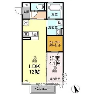 プリシア三門【2階】の間取り