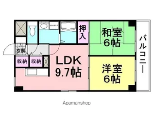 ラクシュミー常光寺【601号室】の間取り