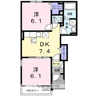 フレグランス広石【1階】の間取り