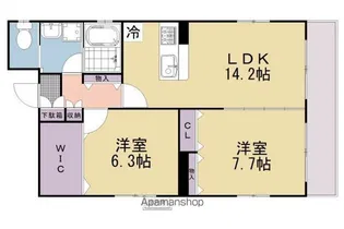 EXCEED二条高倉【401号室】の間取り