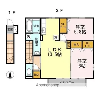 ジュレーム西石井 B棟【2階】の間取り