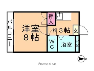 ハイブリッジ【102号室】の間取り