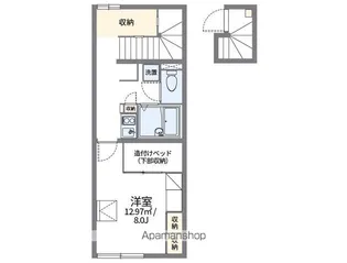 レオパレス六田【210号室】の間取り