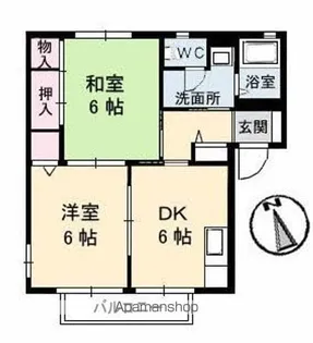 メゾンティアラ【B棟201号室】の間取り