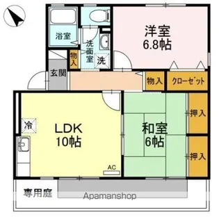サンハイム東河原 Ⅱ棟【1階】の間取り