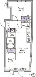 東京都中野区大和町1丁目【マンション】の間取り