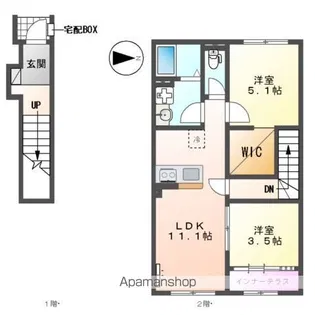 仮)リバーヒルズ大多羅【2階】の間取り