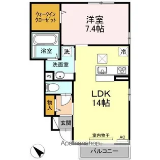 リヴェールパレス B棟【1階】の間取り