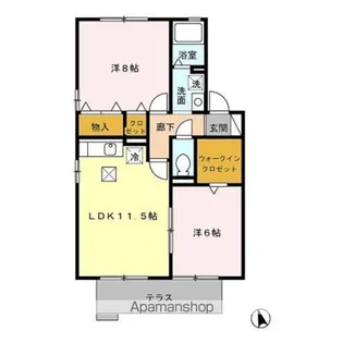 UNIT・8 B棟【102号室号室】の間取り