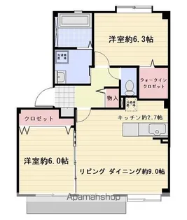 ロイヤルガーデンスペースB【203号室】の間取り