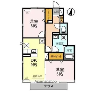 エトワールNIIZA【103号室】の間取り