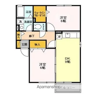 エバーグリーンハイツ Ⅰ・Ⅱ【II202号室】の間取り