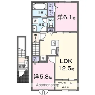 クレスト【2階】の間取り