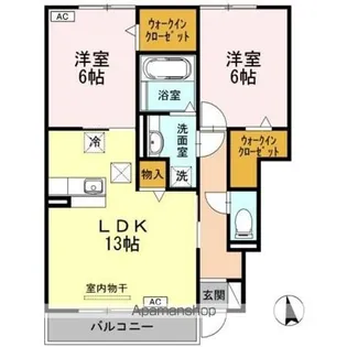 ユーパレス B棟【1階】の間取り
