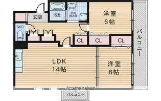 カルムJ−1【1階】の間取り
