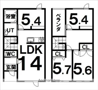北海道帯広市東六条南3丁目【一戸建】の間取り