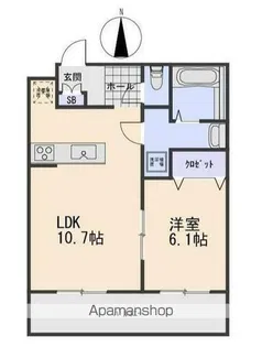 フラットヒル大和Ⅰ【3階】の間取り