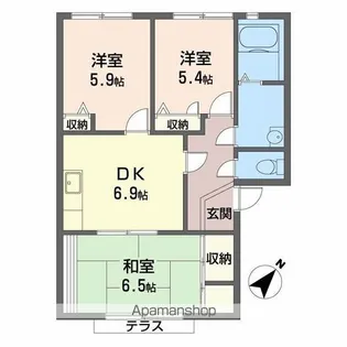 グリーンヒル半田A.B.C【1階】の間取り