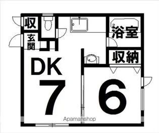 ハイツめぐみⅡ【1-B号室】の間取り