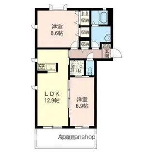 MERRY ISLAND Ⅱ【103号室】の間取り